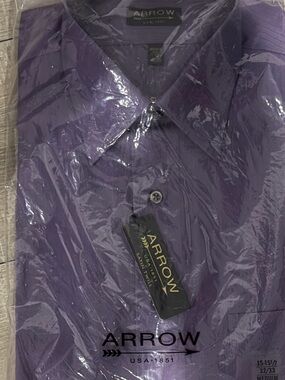 Arrow Men's Solid Violet Dress Shirt